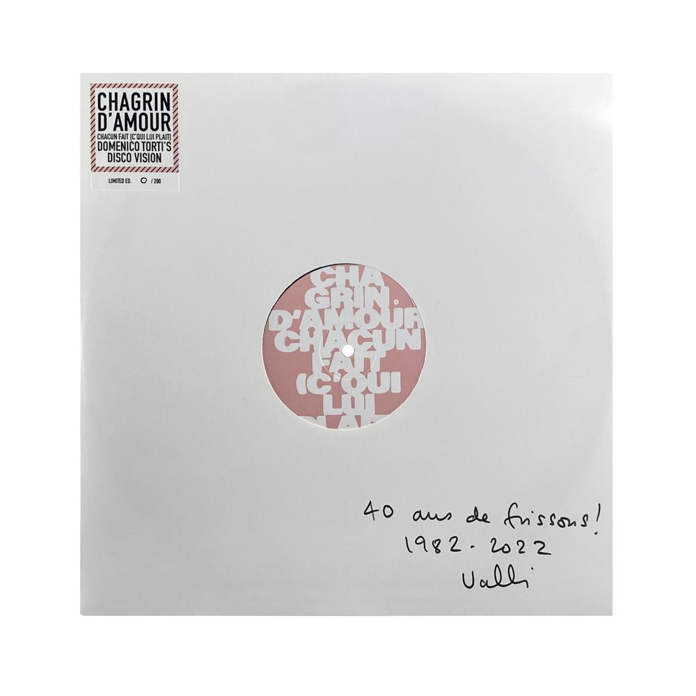 Chacun fait (c'qui lui plait) (DOMENICO TORTI'S DISCO RMX) - Signed Vinyl - Limited