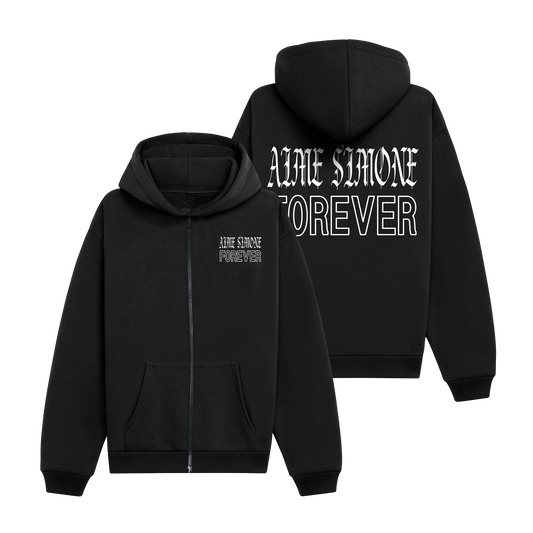Aime Simone Forever Black Zip Hoodie